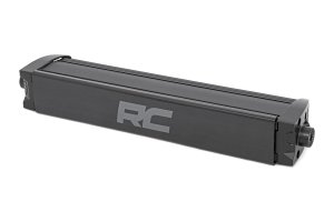 LED Light Bar - Rough Country - 12 Inch Black Series, Single Row, Cool White DRL - Black